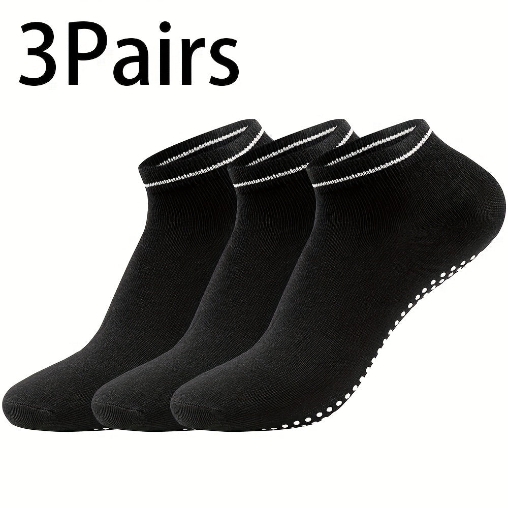 Orena 3 Pairs Women's Non-Slip Yoga Socks with Dot Grip Sole