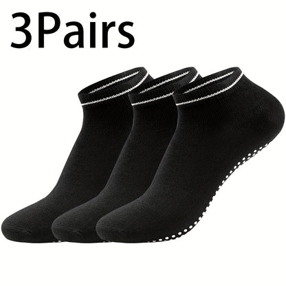 Orena 3 Pairs Women's Non-Slip Yoga Socks with Dot Grip Sole
